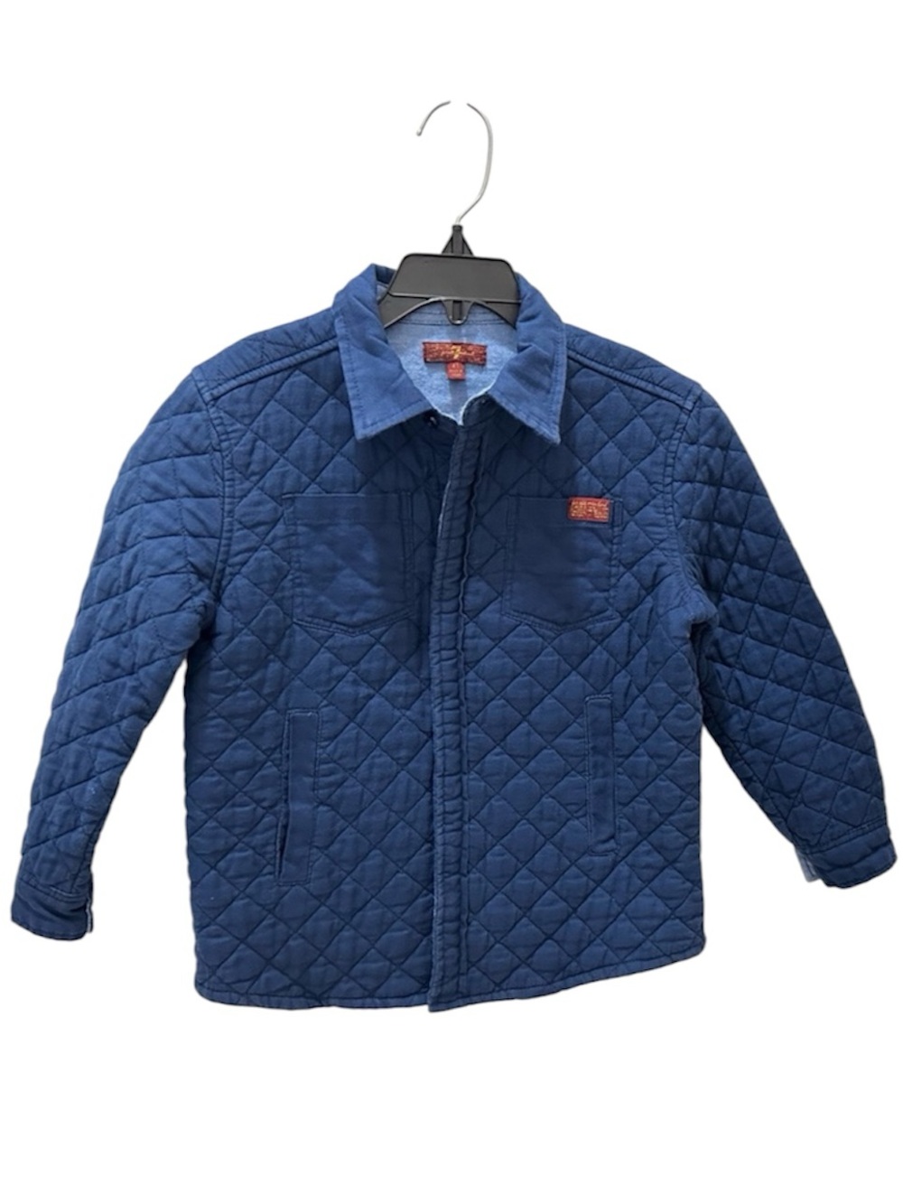 7 For All Mankind blue quilted shirt jacket shacket size 4T blue